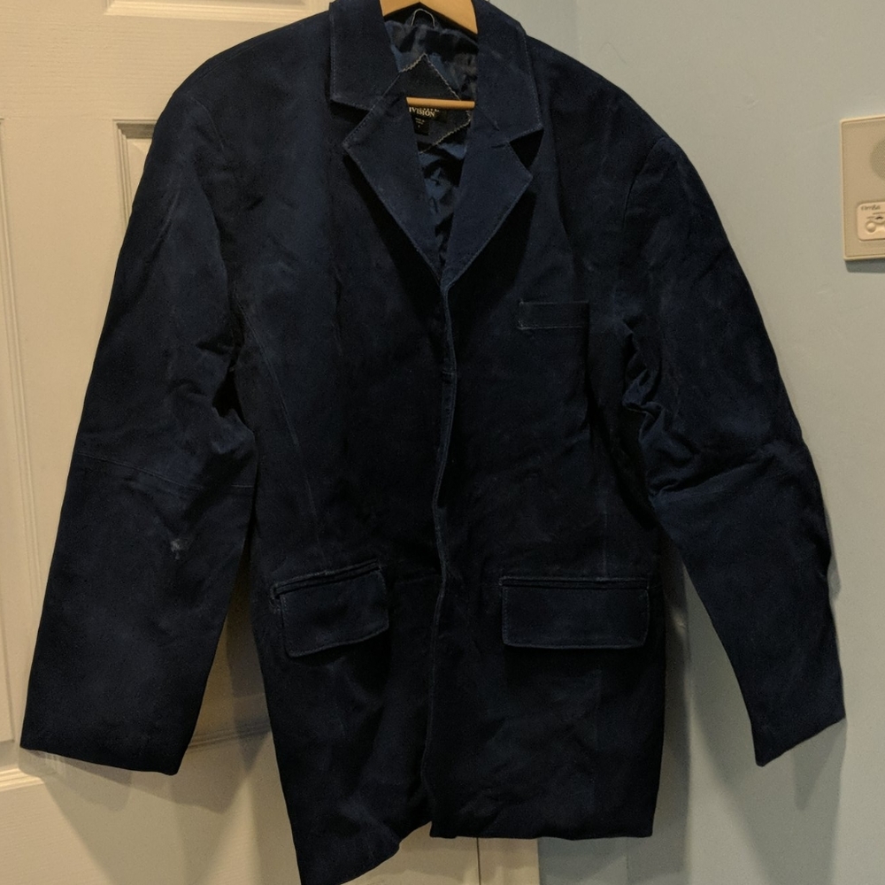 Navy suede jacket